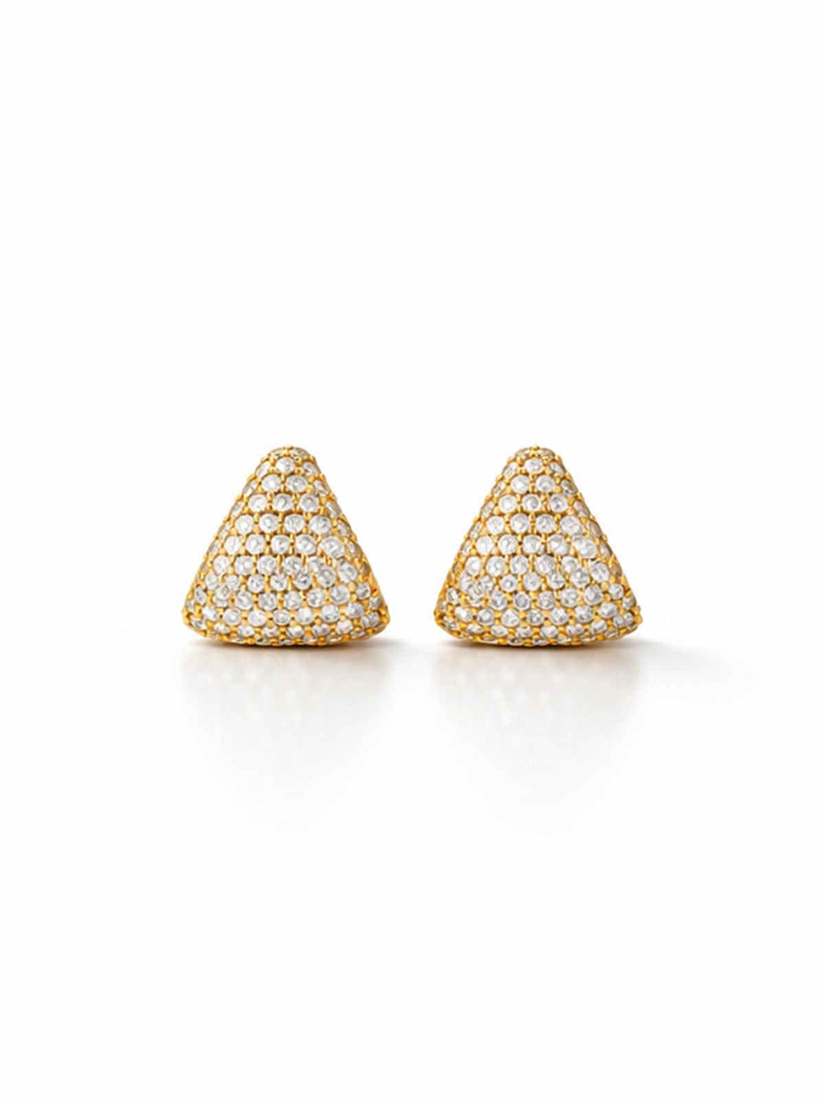 Diamond Ear Cup Yellow Gold Earrings