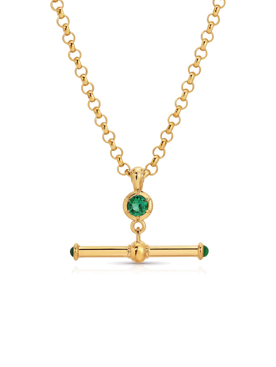 Emerald Barre Yellow Gold Necklace