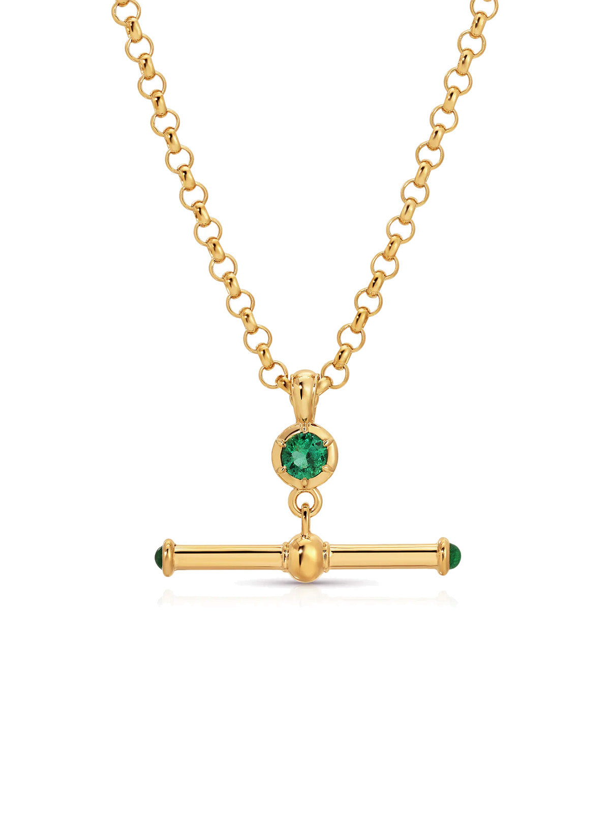 Emerald Barre Yellow Gold Necklace