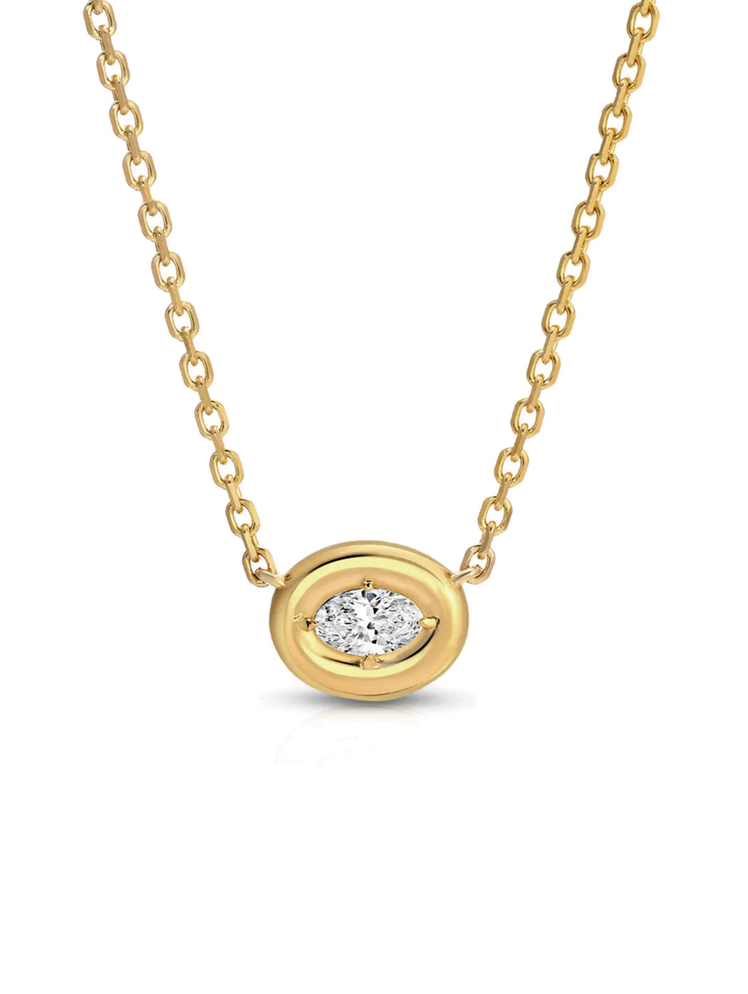 Ovalis Diamond Yellow Gold Necklace