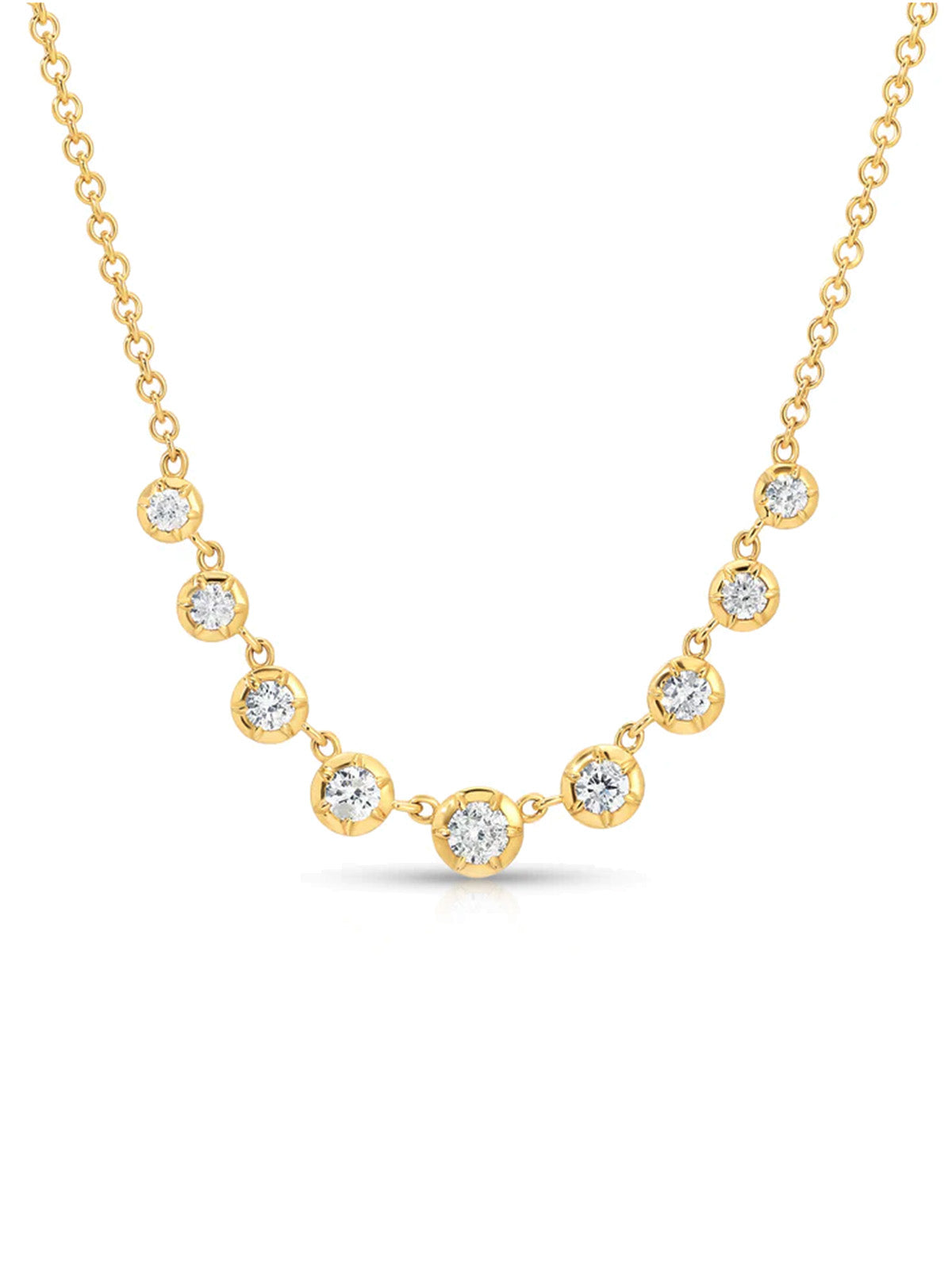 Mini Diamond Daisy Yellow Gold Necklace