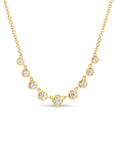 Mini Diamond Daisy Yellow Gold Necklace