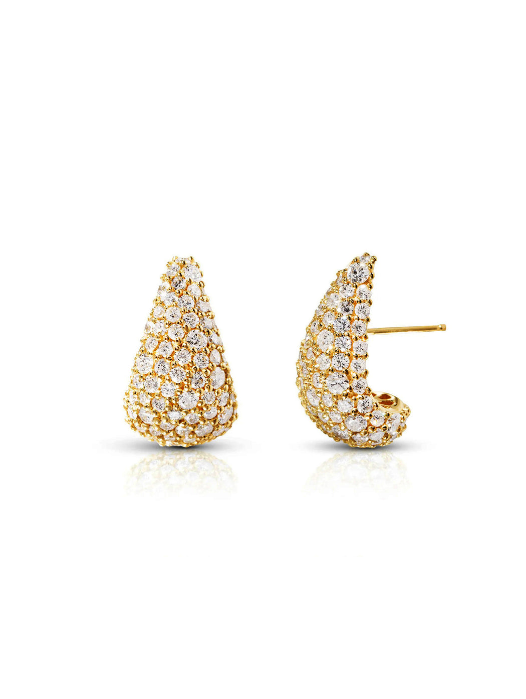 Diamond Saber Yellow Gold Earrings