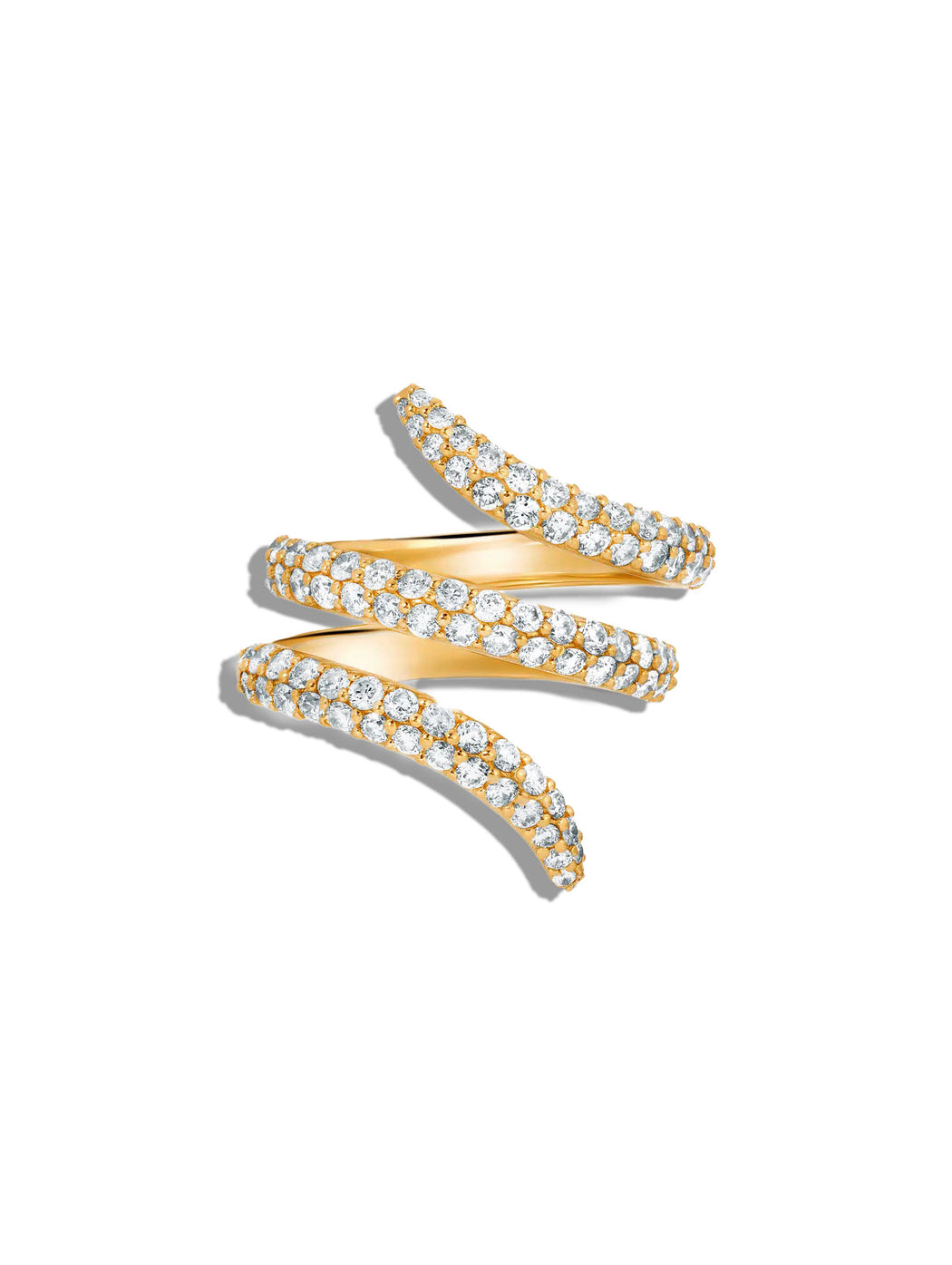 XL Viper Diamond Yellow Gold Ring