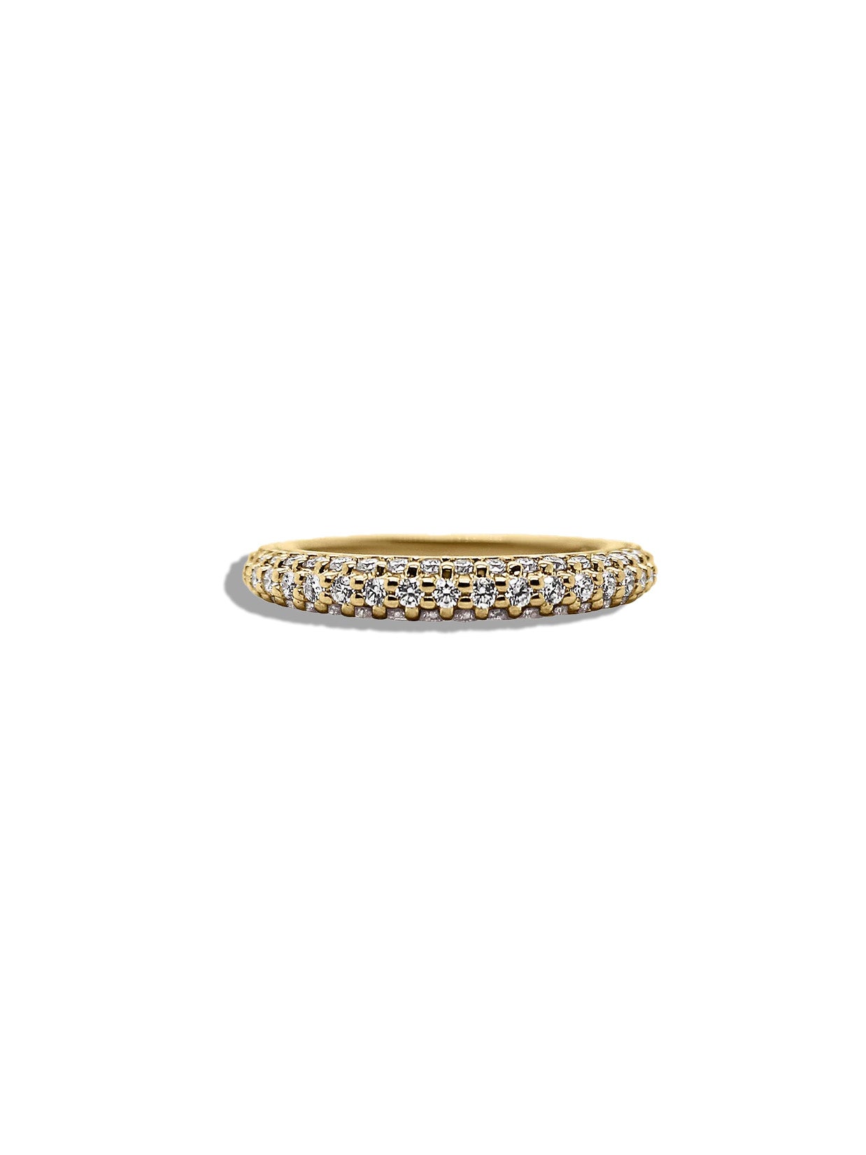 Diamond Yellow Gold Super Skinny Nomad Ring