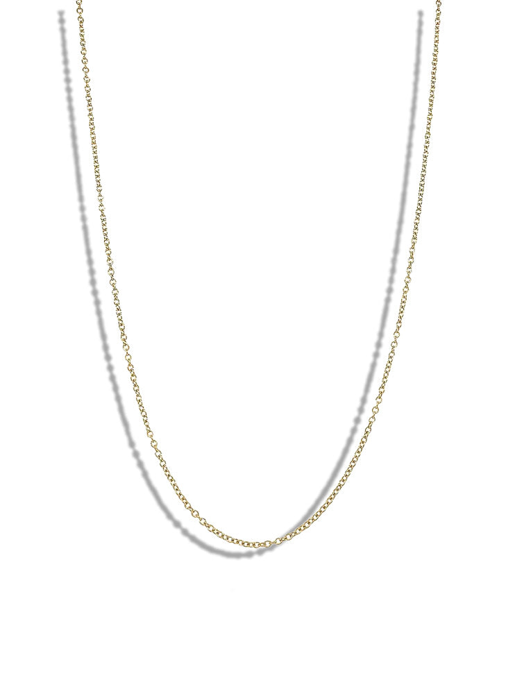 Plain Cable Chain Yellow Gold Necklace