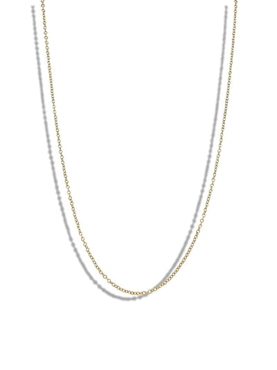 Plain Cable Chain Yellow Gold Necklace