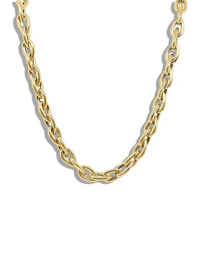 Large Pear Link Chain Yellow Gold Necklace