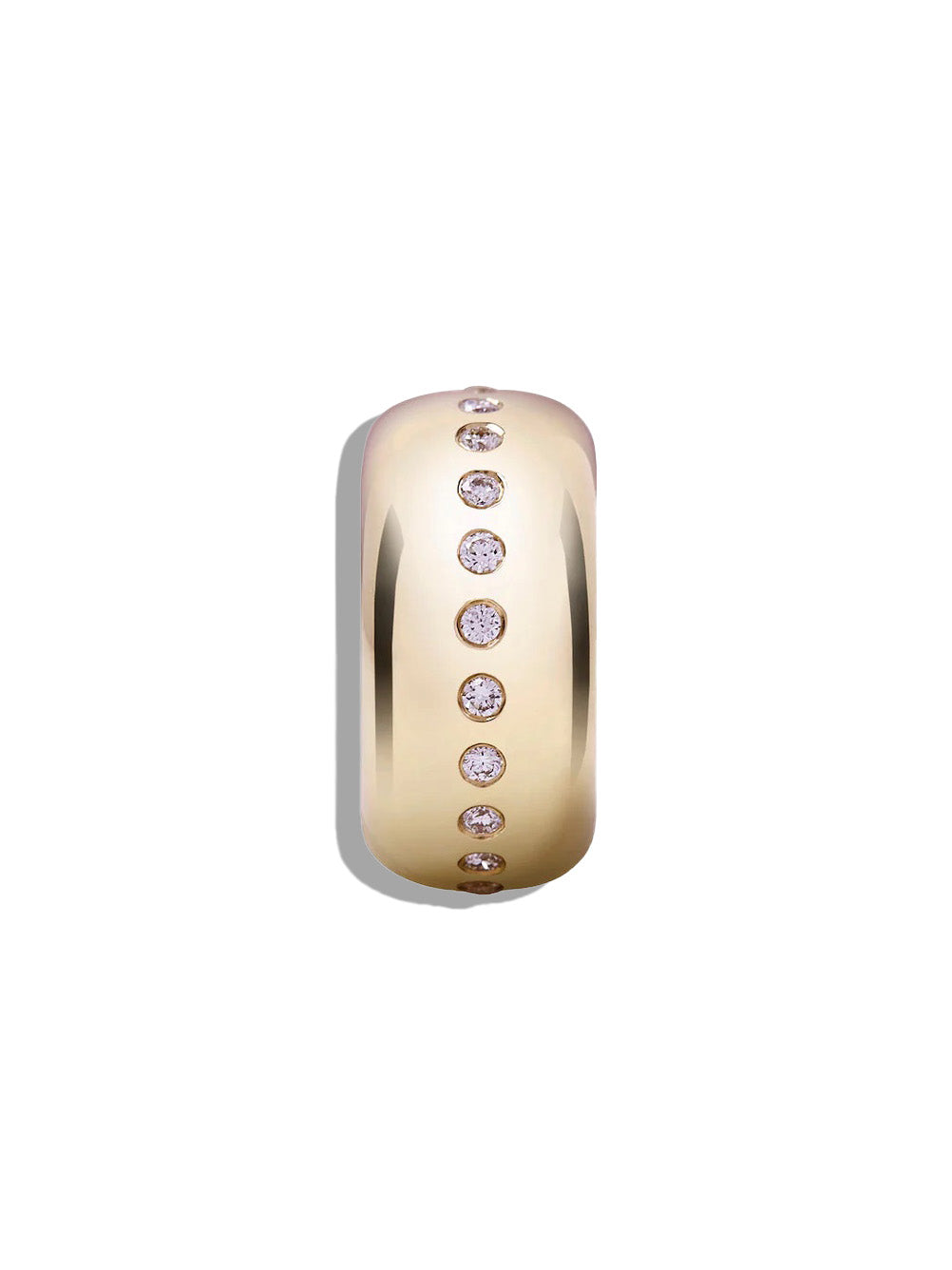 Large Linear Diamond Yellow Gold Story Bead