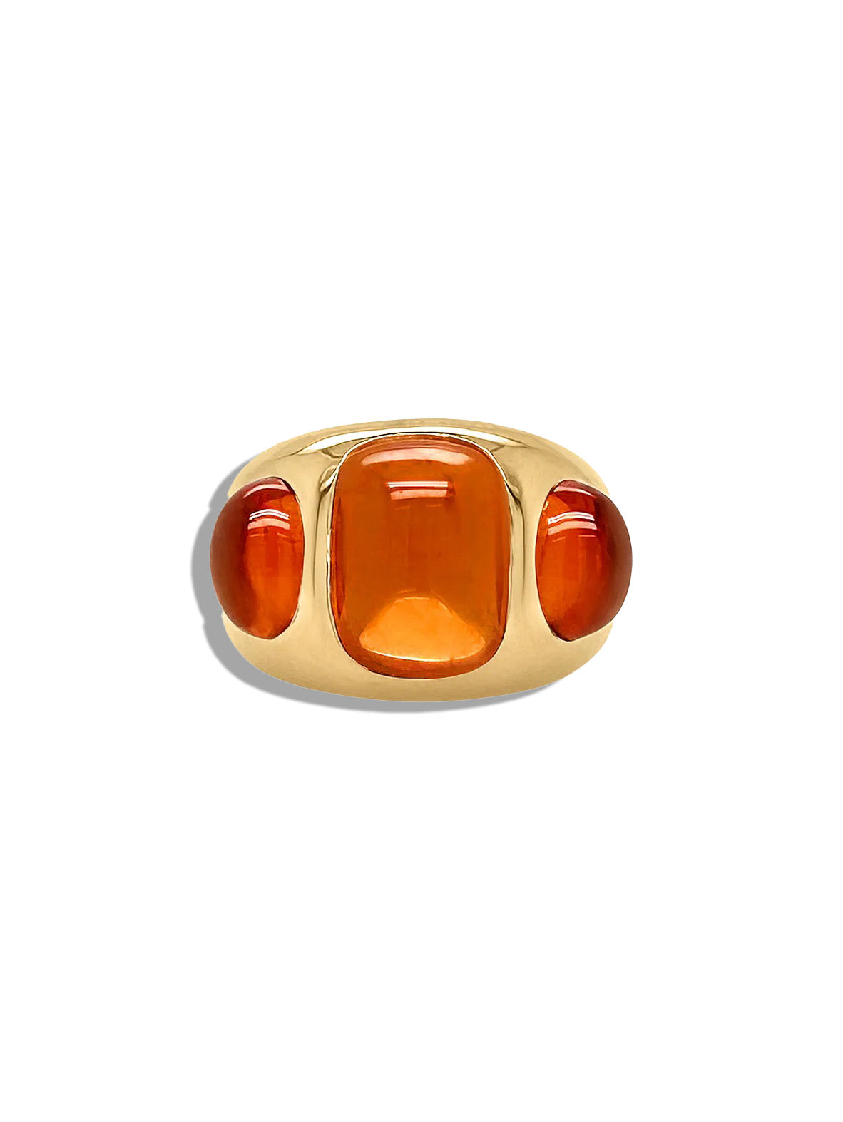 Oval Spessartine Garnet Yellow Gold Chunky Nomad Ring