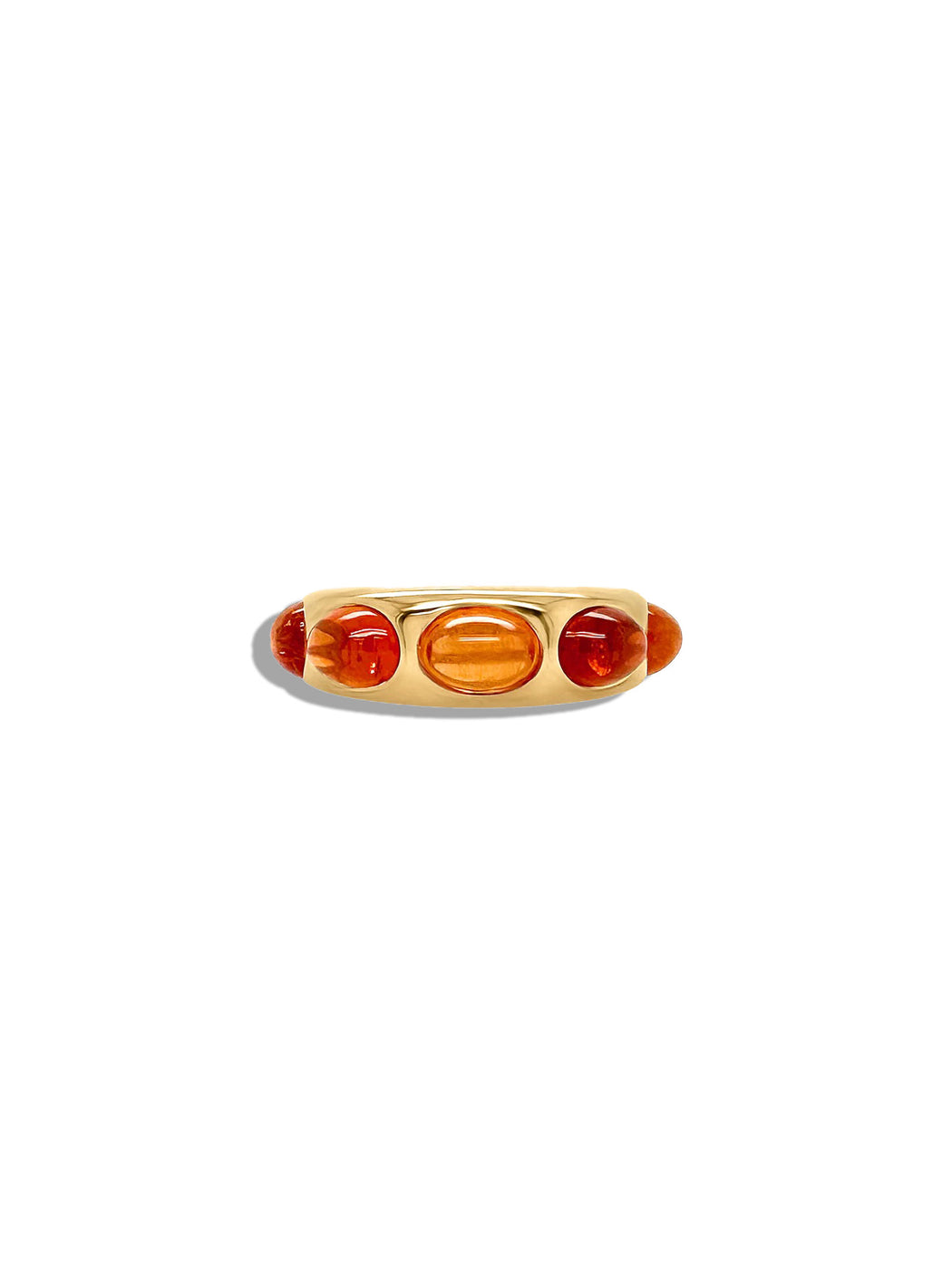 5 Oval Spessartine Garnet Yellow Gold Classic Nomad Ring