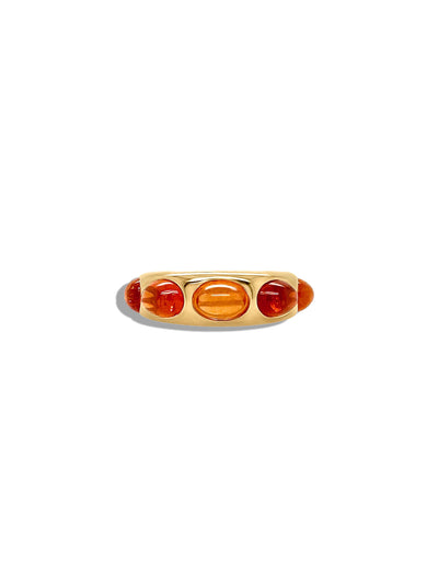 5 Oval Spessartine Garnet Yellow Gold Classic Nomad Ring