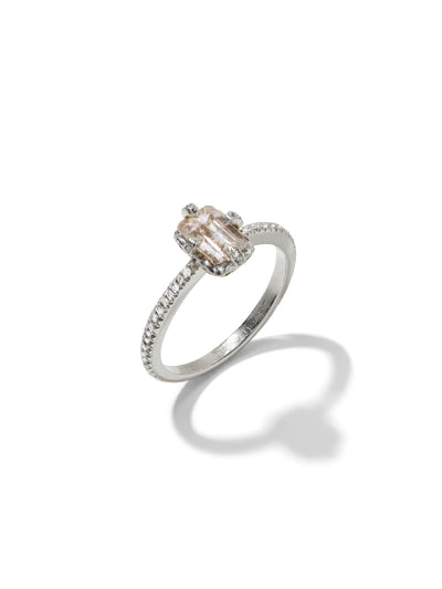 Morganite Solitaire Platinum Ring