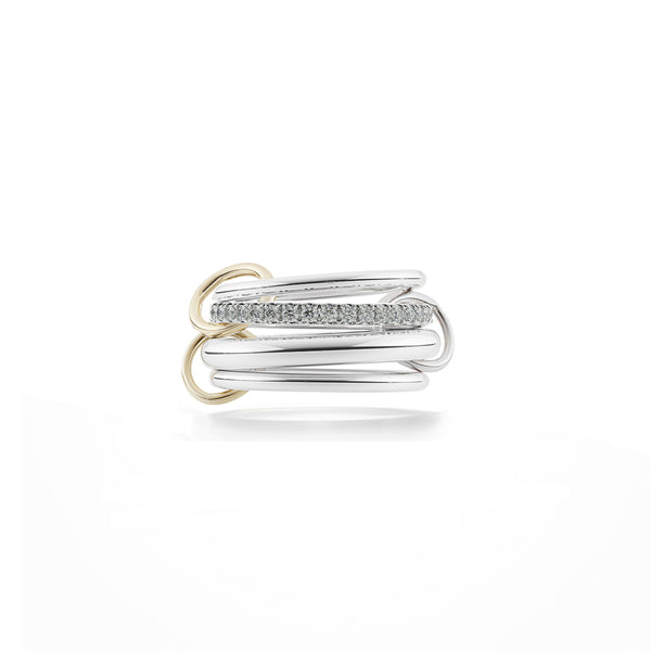 Cassio SG Gris Diamond, Sterling Silver, & Yellow Gold Ring