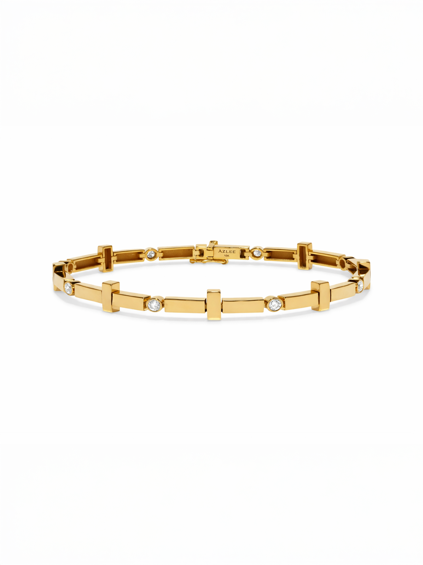 Scattered Gold Bar and Diamond Tennis Bracelet