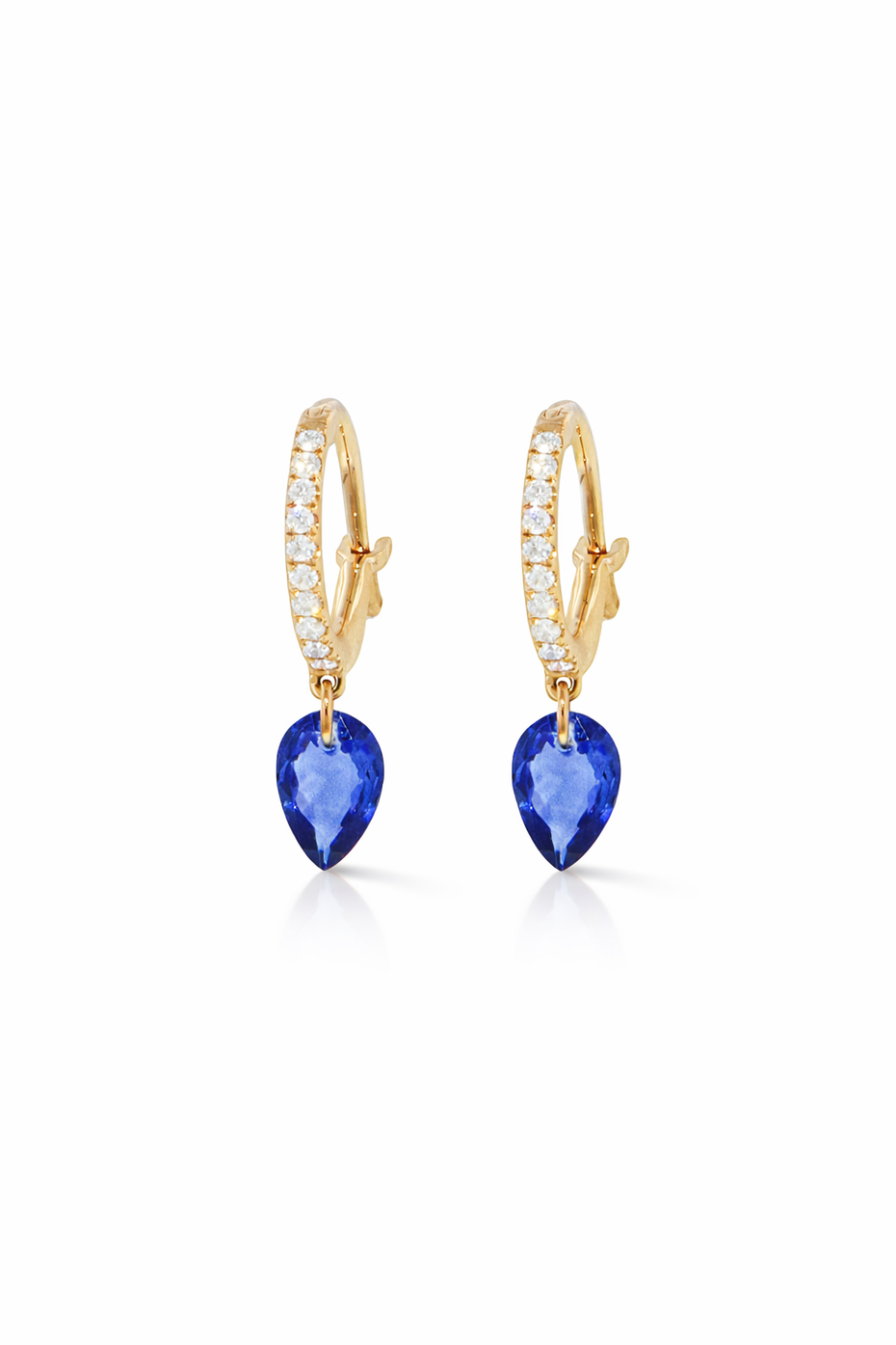 Set Free Mini Sapphire Yellow Gold Earrings