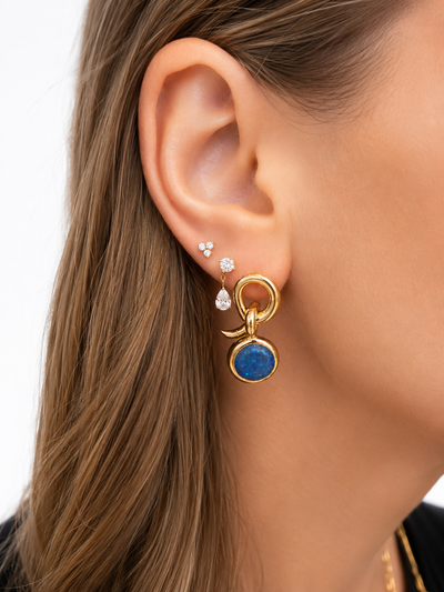Australian Opal Yellow Gold Earrings