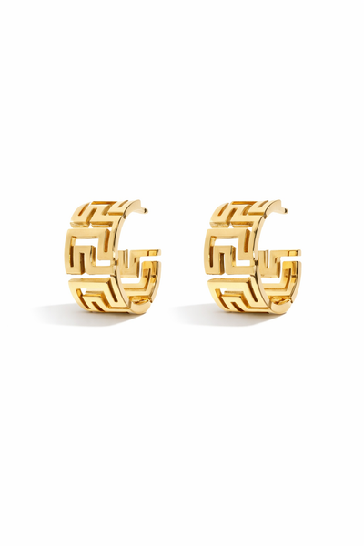 Tessellate Small Yellow Gold Hoop Earrings