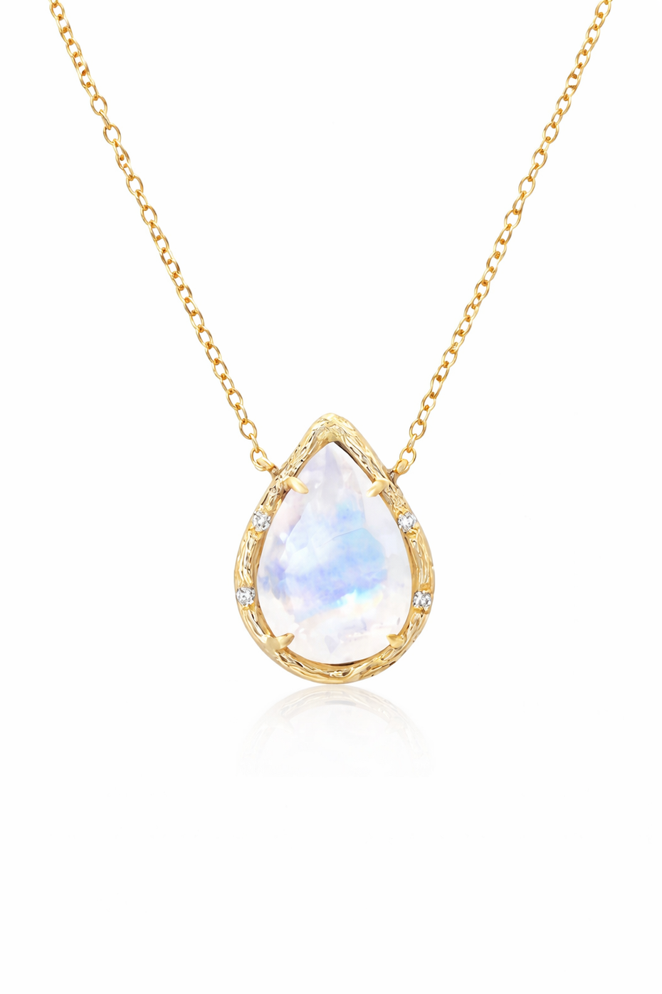 Royal Moonstone Yellow Gold Necklace