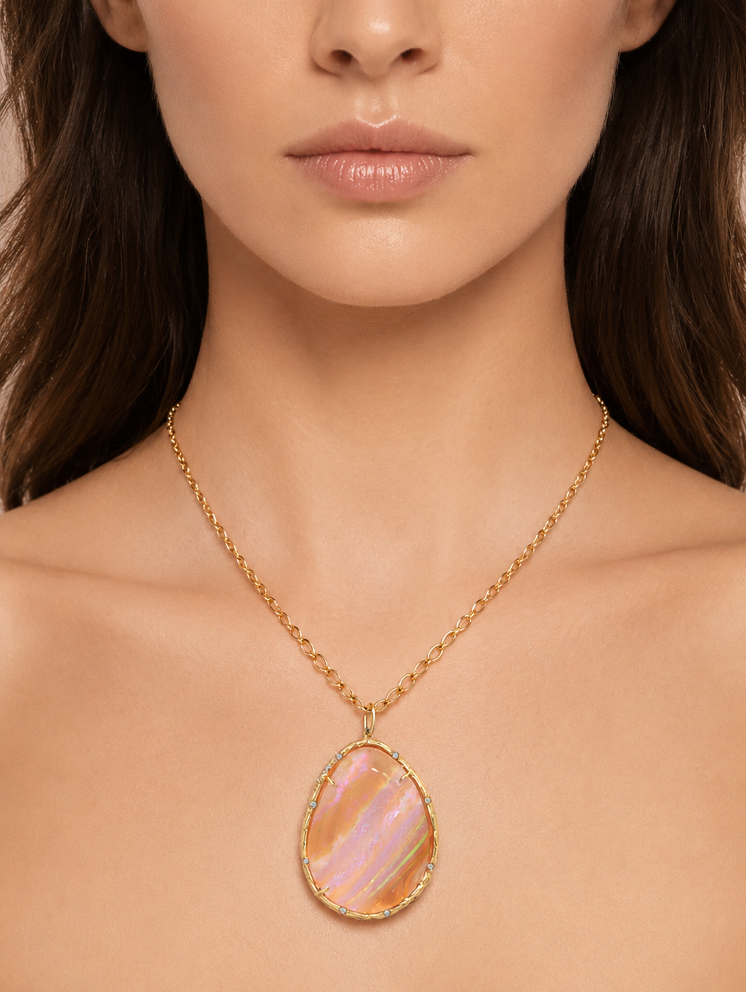 Planetera Opal Yellow Gold Necklace