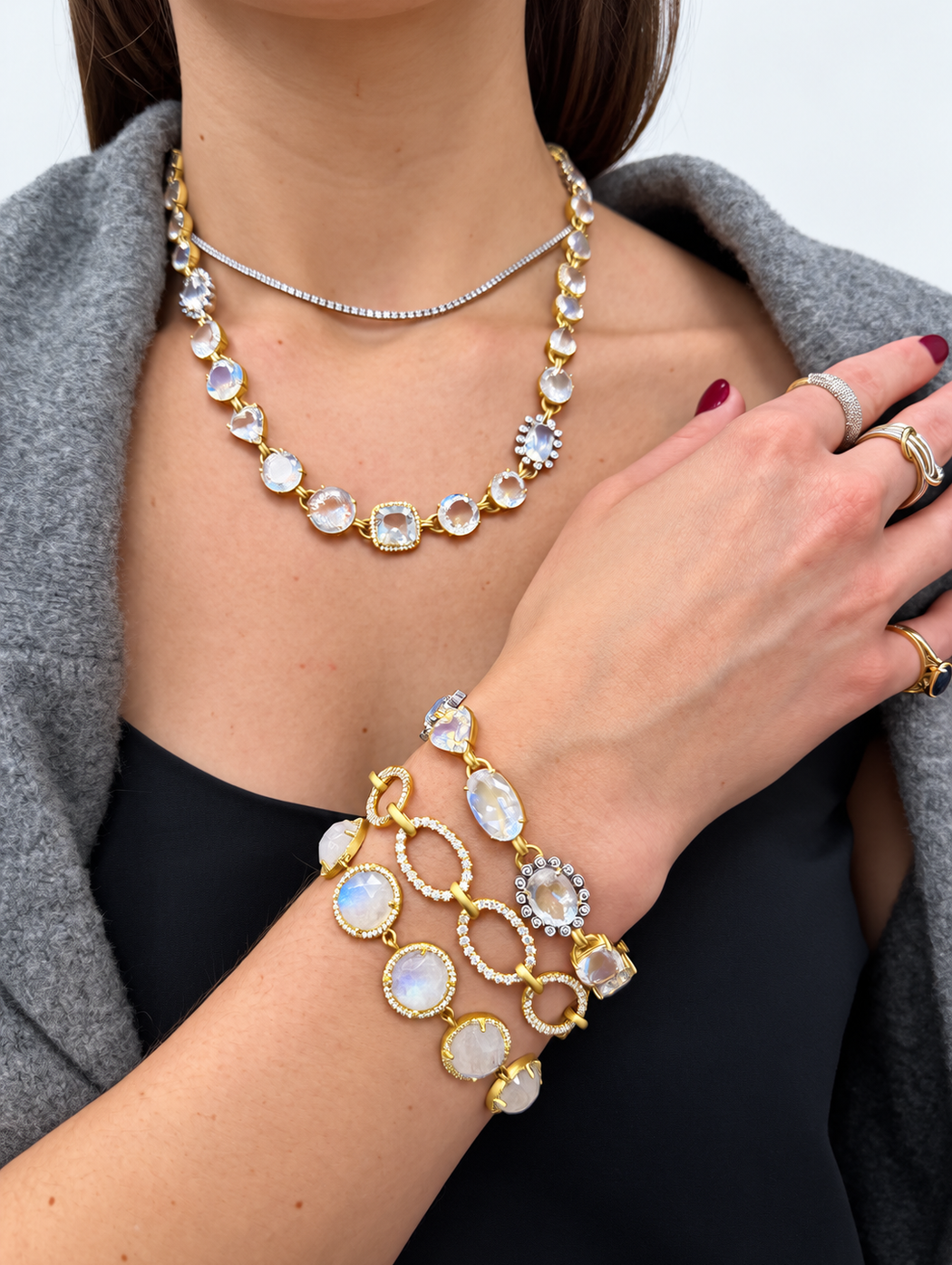 Large Diamond Pavé Yellow Gold Link Bracelet