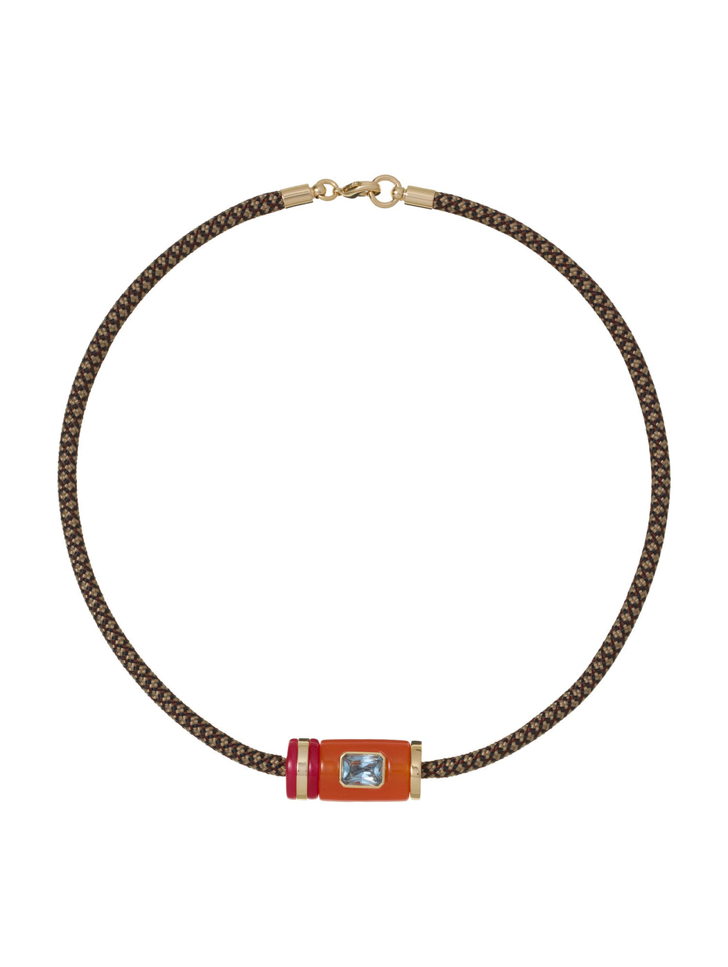 The Orange Cylinder Cord Necklace