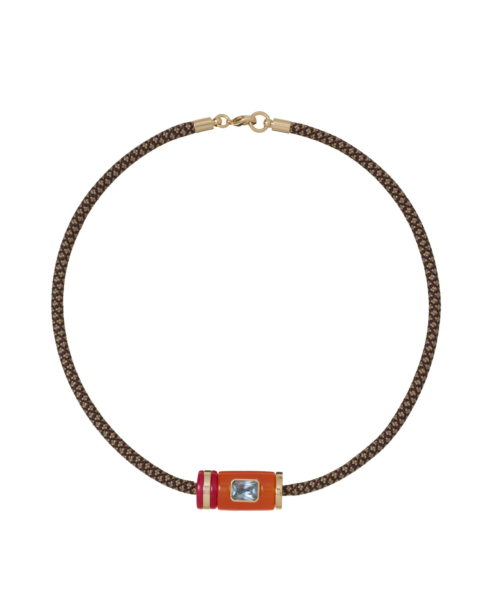 The Orange Cylinder Cord Necklace