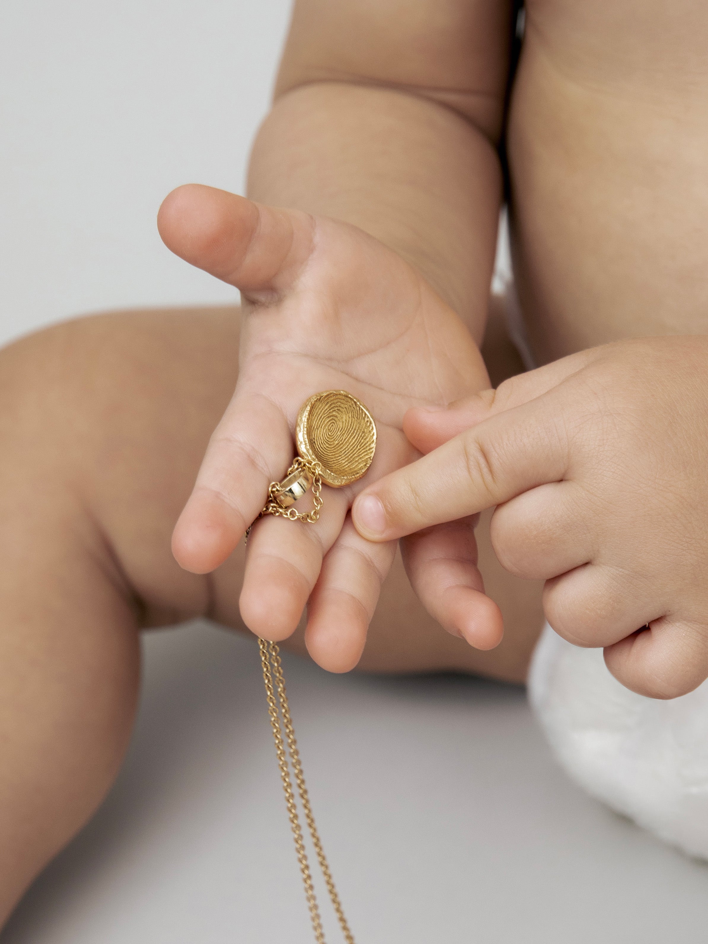 Custom Fingerprint Coin Diamond Bail Pendant