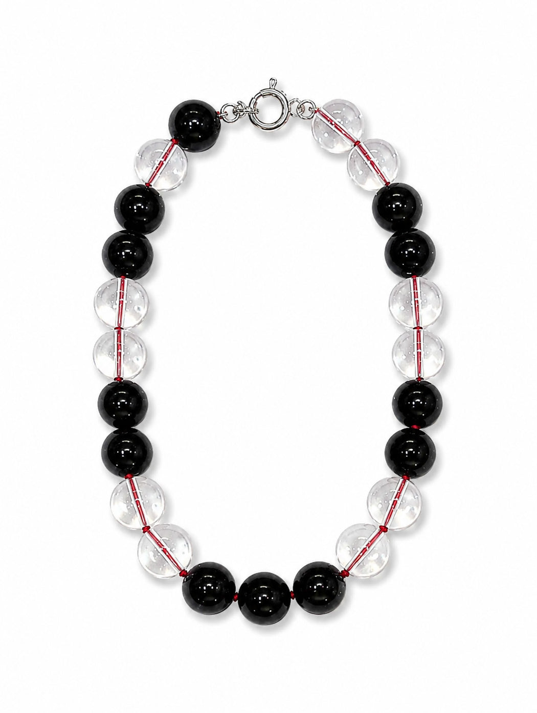 Black Orb Beaded Necklace