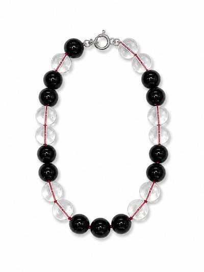 Black Orb Beaded Necklace