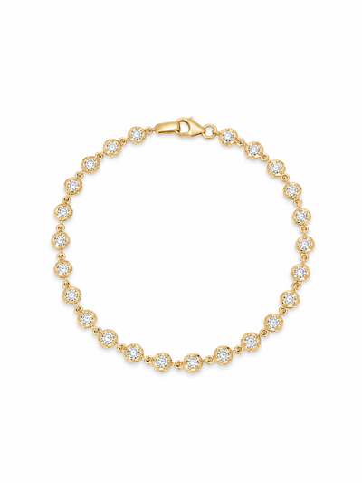Mini Daisy Diamond Yellow Gold Chain Bracelet