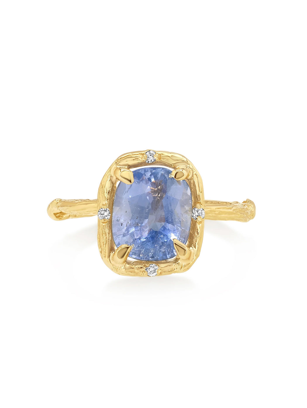 Rustic Sapphire Yellow Gold Ring