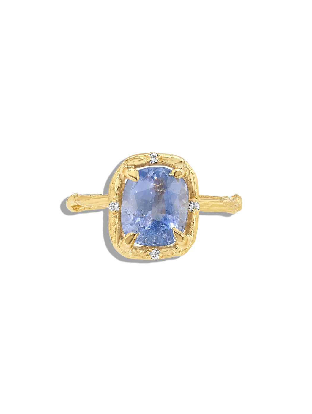 Rustic Sapphire Yellow Gold Ring