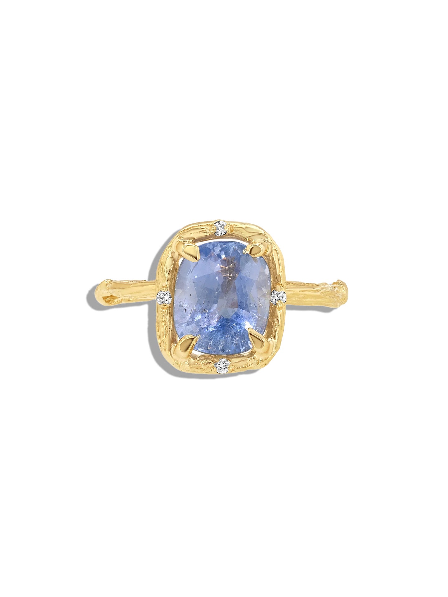 Rustic Sapphire Yellow Gold Ring