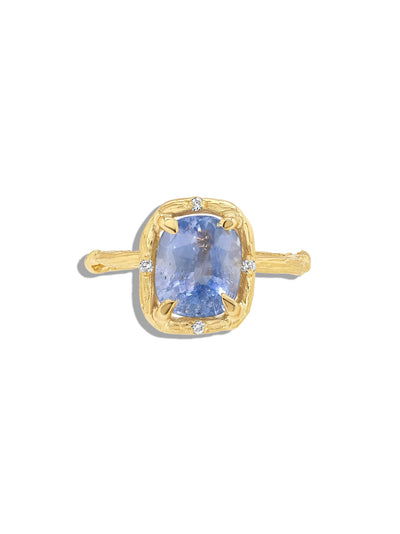 Rustic Sapphire Yellow Gold Ring