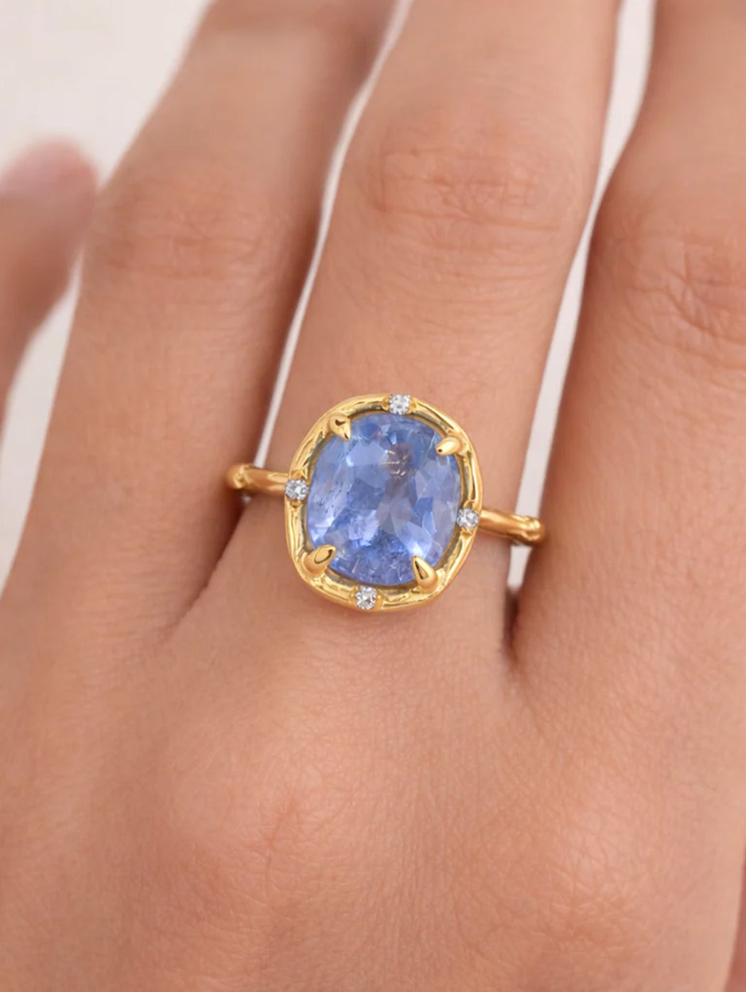 Rustic Sapphire Yellow Gold Ring