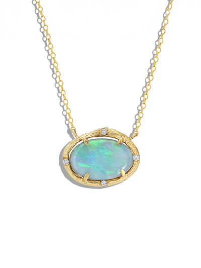 Skyline Blue Opal Yellow Gold Necklace