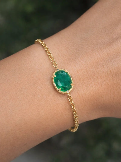 Emerald Light Yellow Gold Bracelet