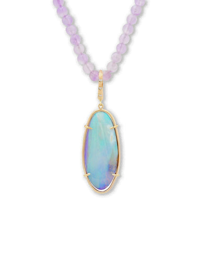 Amethyst Opal Yellow Gold Necklace