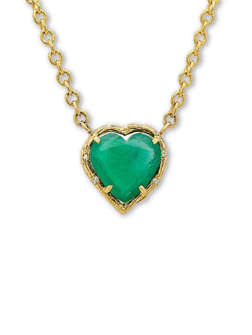 Emerald Heart Yellow Gold Necklace