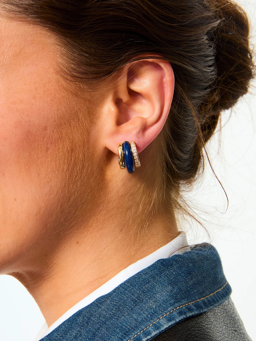 The Lapis Stone Huggie Earrings