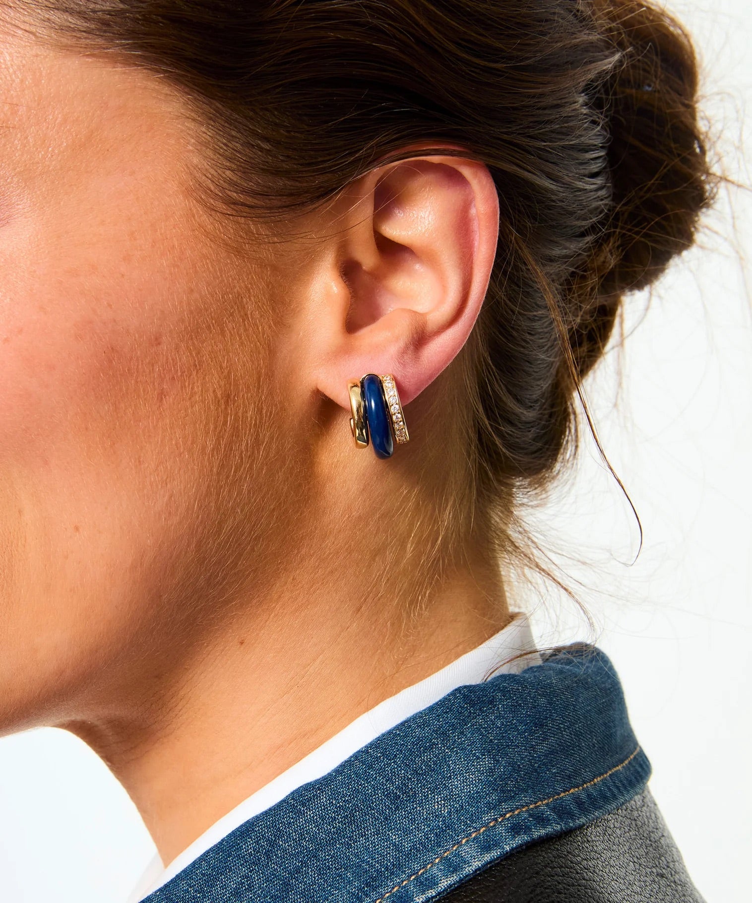 The Lapis Stone Huggie Earrings