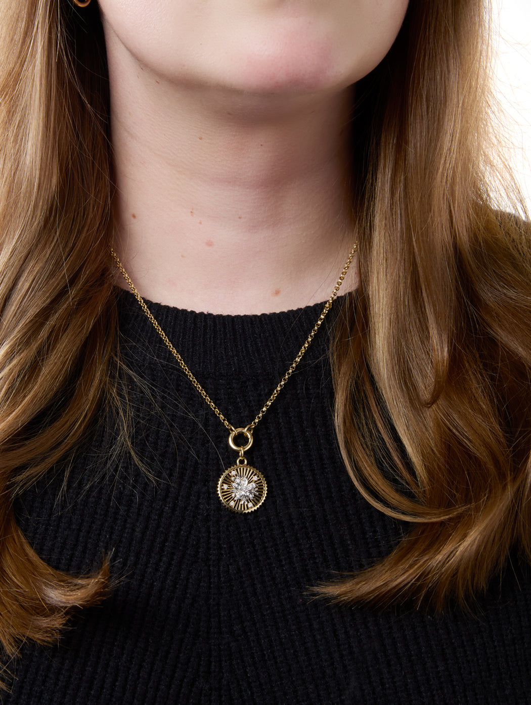 Resilience Blossoms Medallion with Pavé Sparrow Annex Link