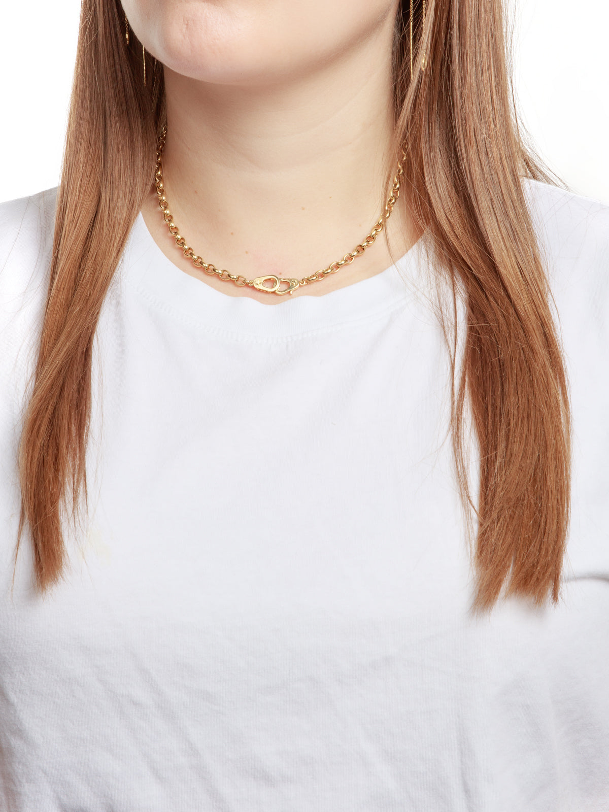 Heavy Belcher Sister Hook Yellow Gold Necklace