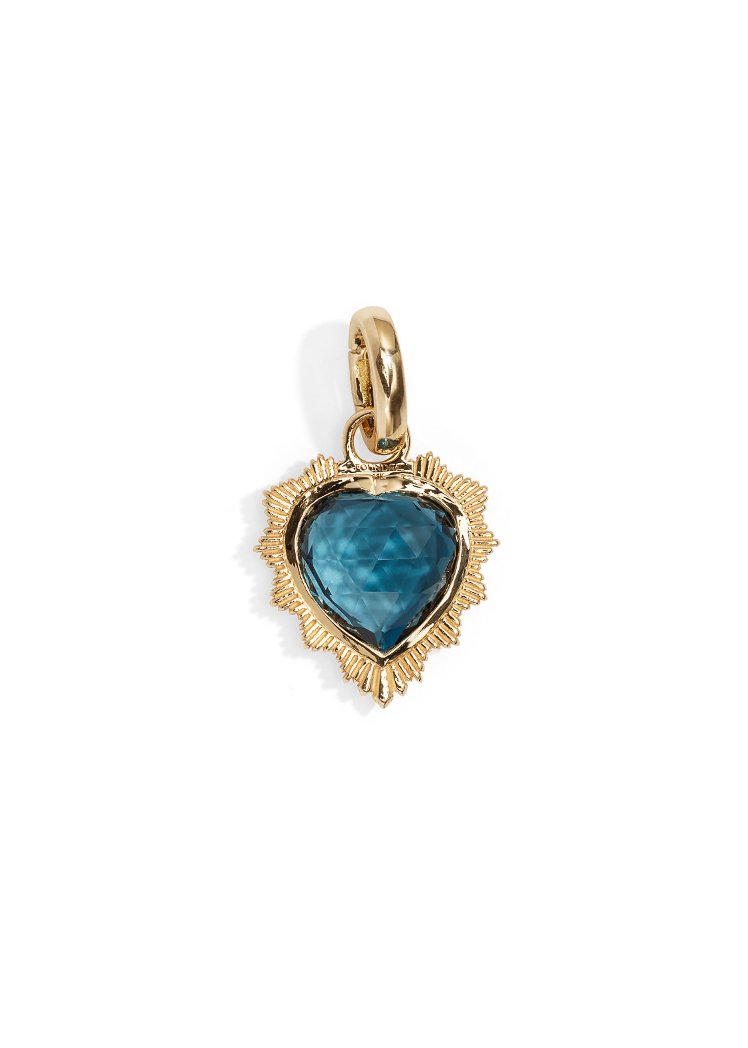 London Blue Topaz Heart Medallion with Oval Pushgate