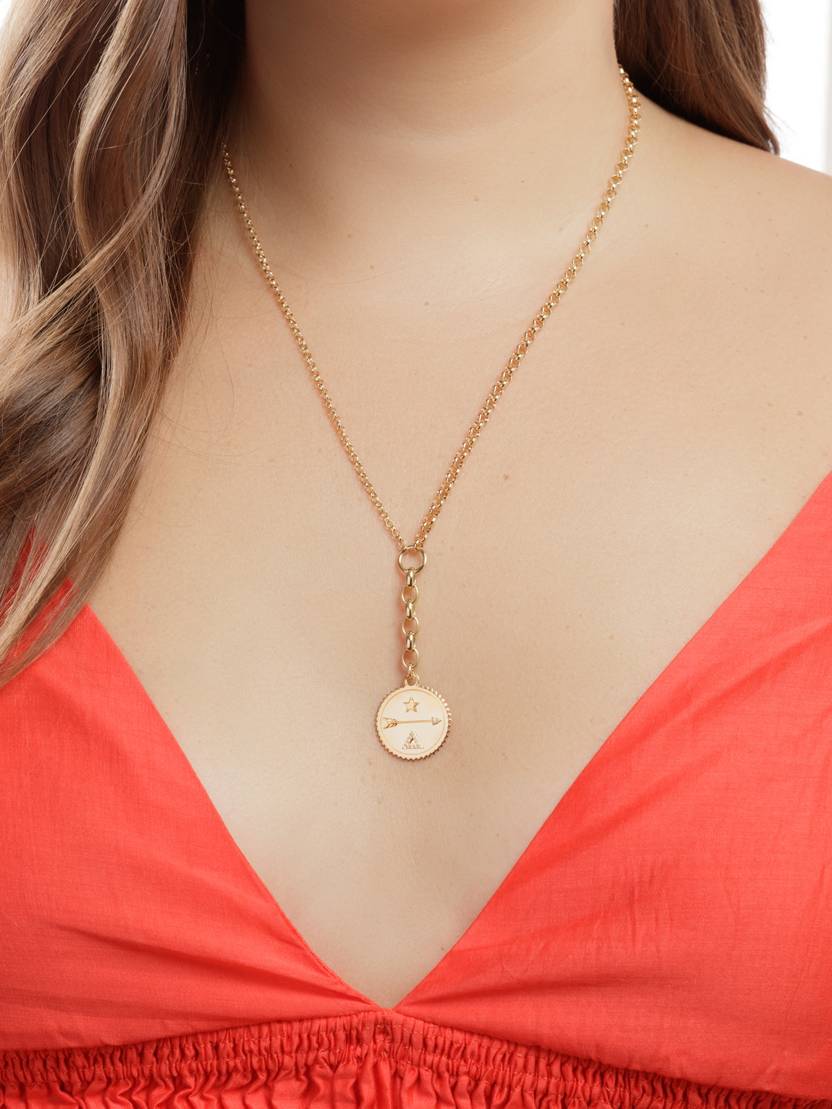 Baby Dream Medallion Small Mixed Yellow Gold Necklace