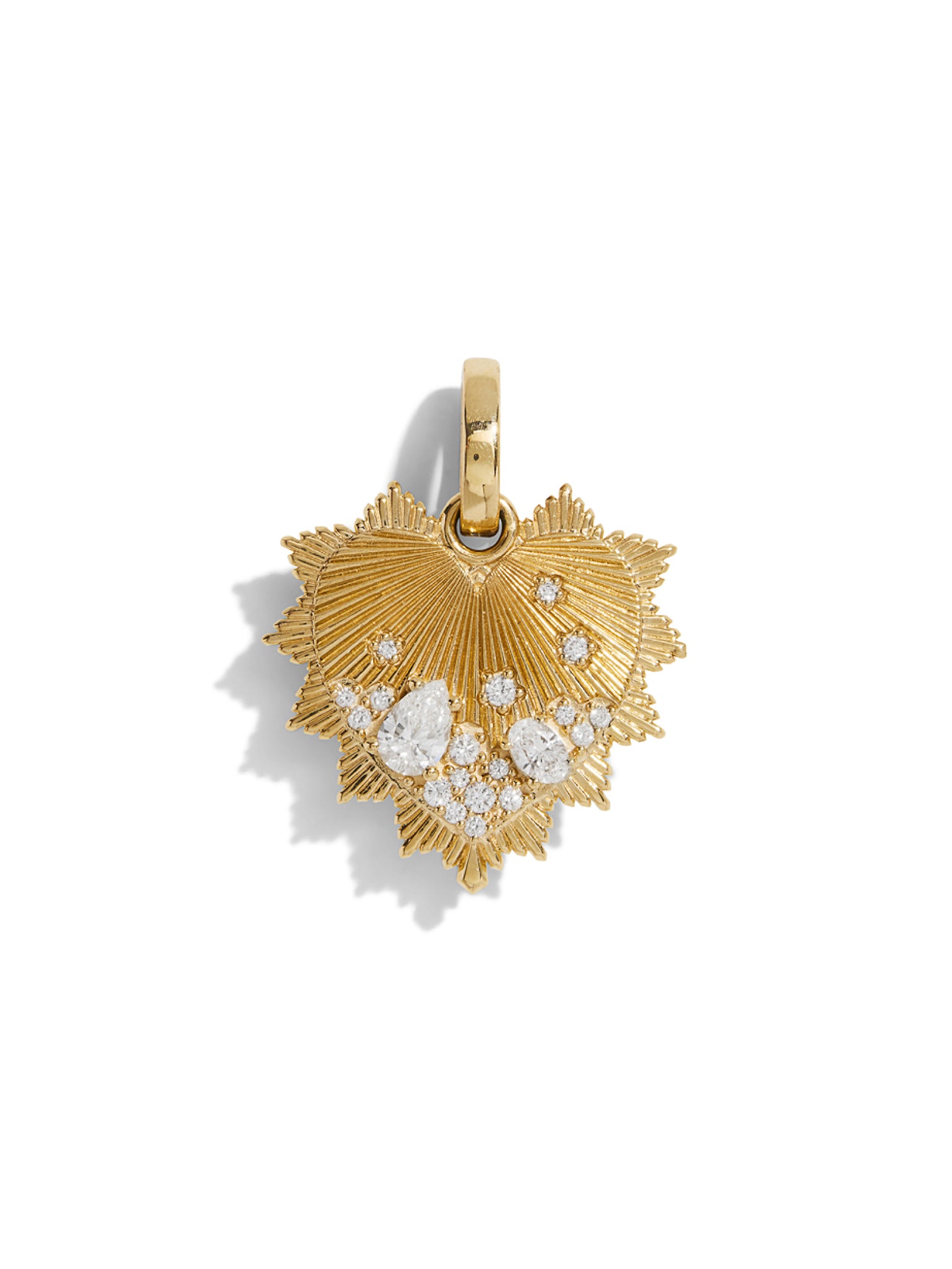 Diamond Encrusted Medium Heart Medallion On Oval Pushgate