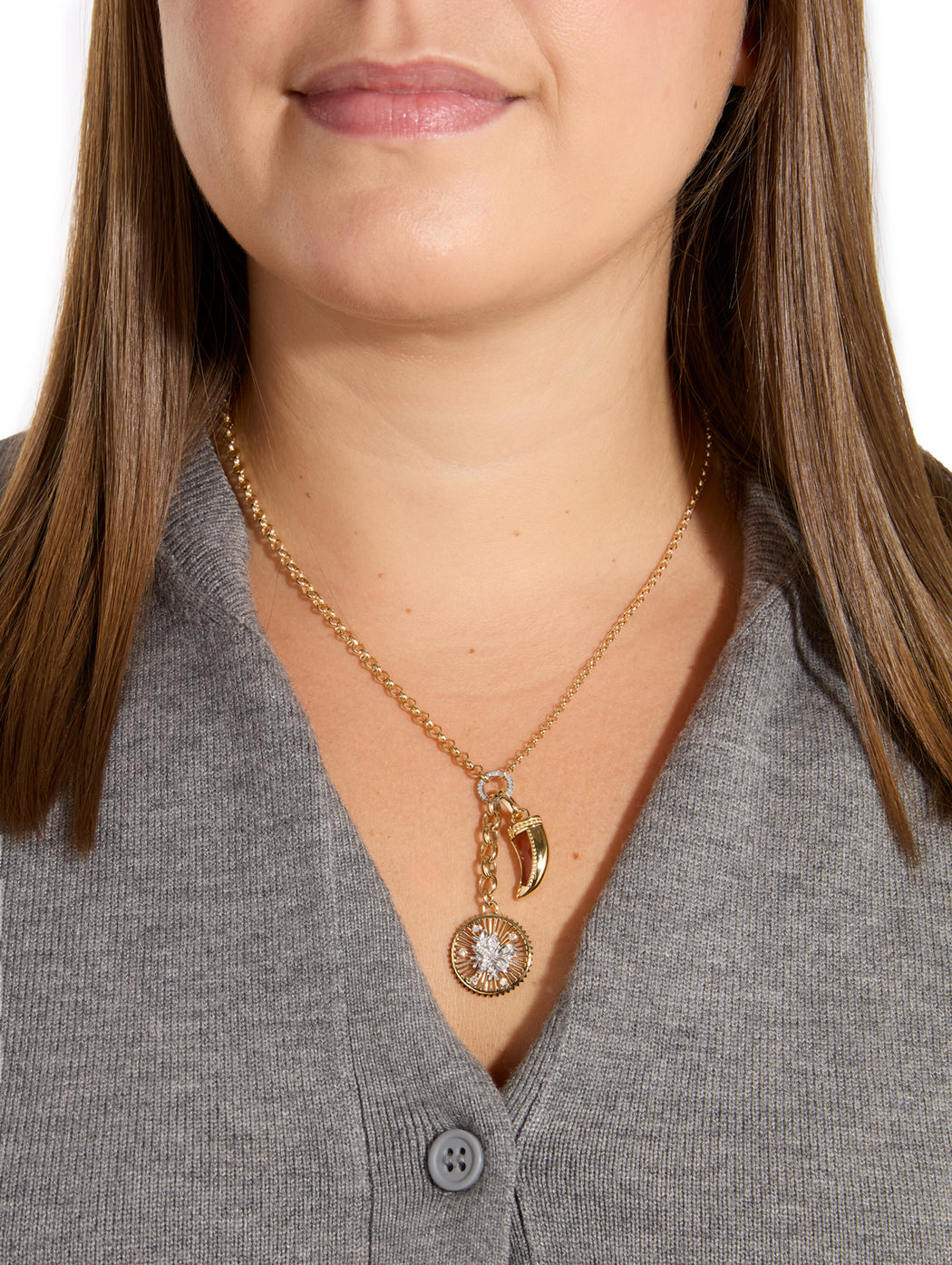 Resilience Medium Mixed Belcher Extension Necklace With Diamonds