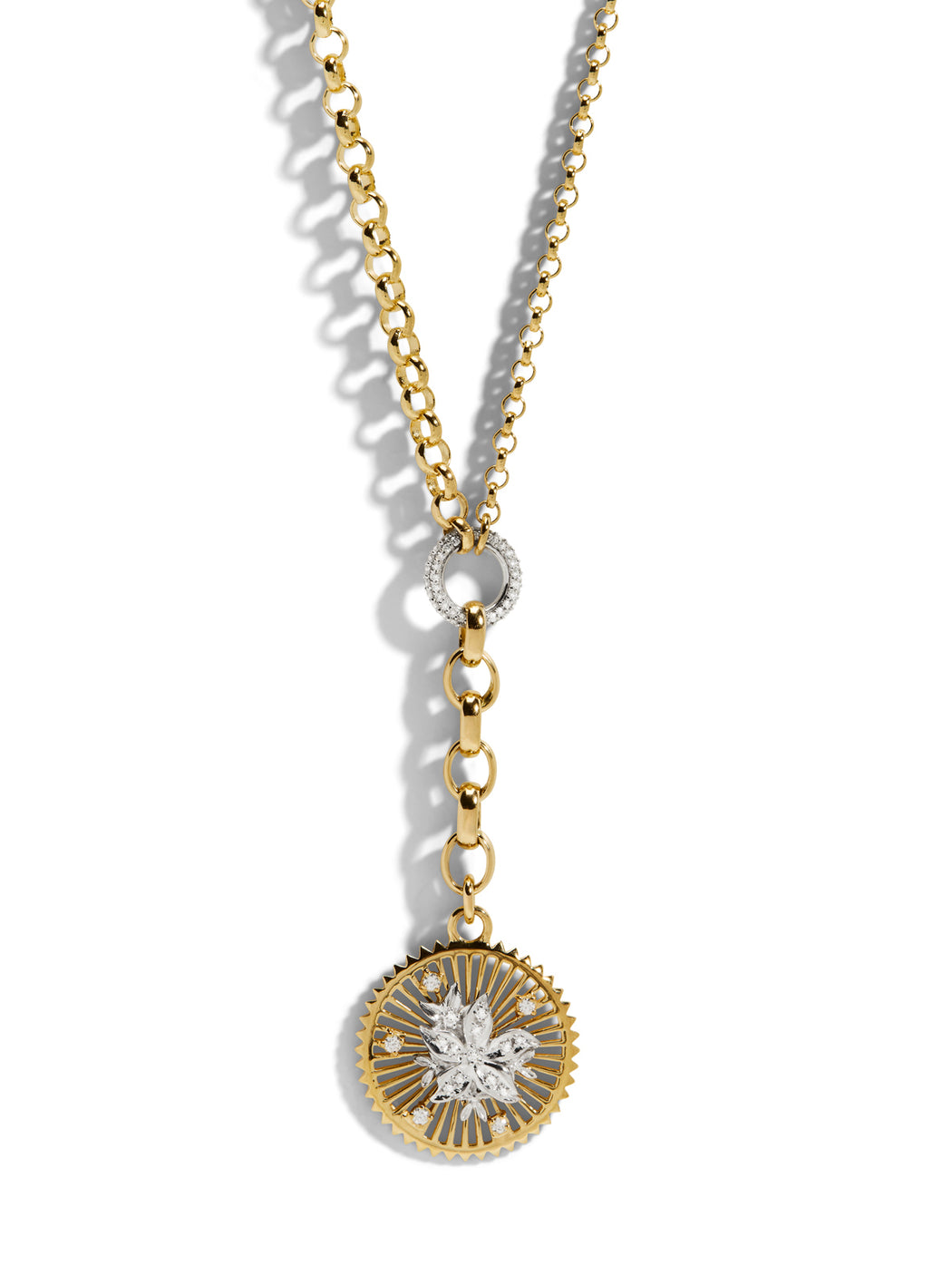 Resilience Medium Mixed Belcher Extension Necklace With Diamonds