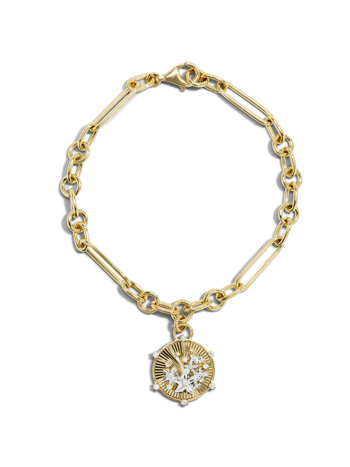 Resilience Blossoms Mixed Clip Yellow Gold Bracelet